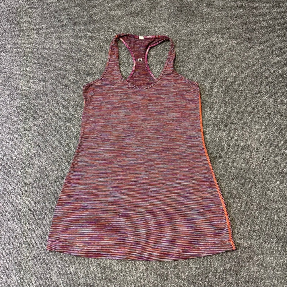 Lululemon Tank Top Womens Size 6 Purple Orange Space Dye Racerback Athletic Yoga